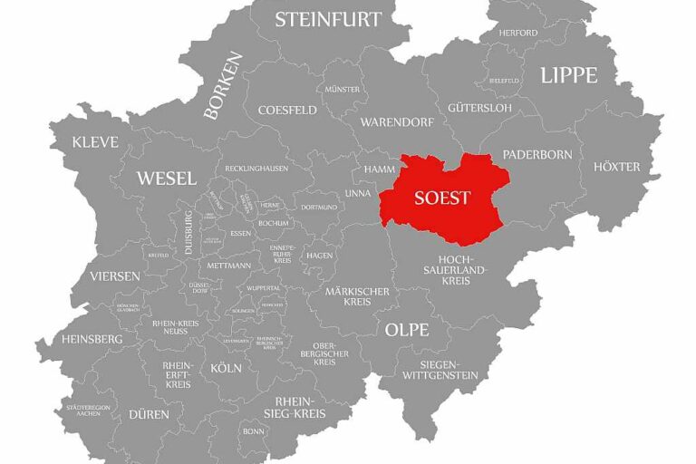Die Lage Soests in NRW, Foto: Adobe Stock Die Lage Soests in NRW